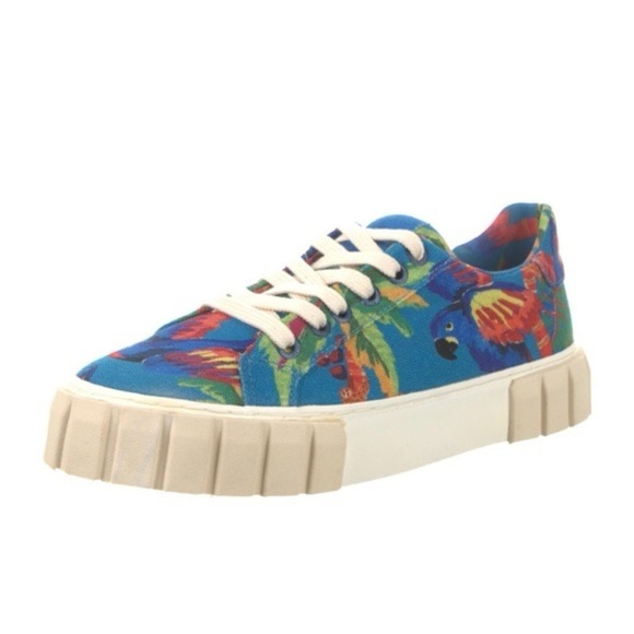 FARM RIO Sneakers Blue Macaw Canvas Sneakers Sz 11 - Picture 1 of 6